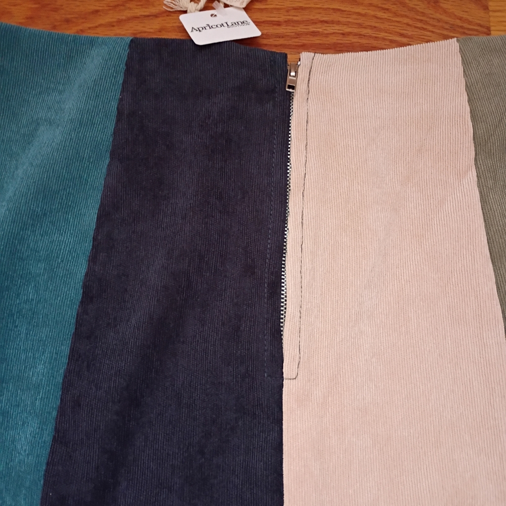 Hem & Thread Mini Skirt Spring  Colorblock Corduroy Zipper Closure Medium - Picture 10 of 15